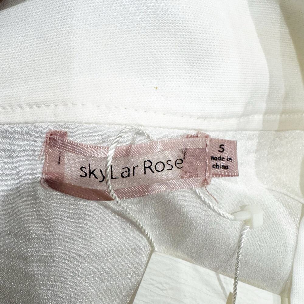 Skylar Rose Women's Soft Stretchy Mini Skirt with Ruffles White Size Small NWT - Picture 10 of 12
